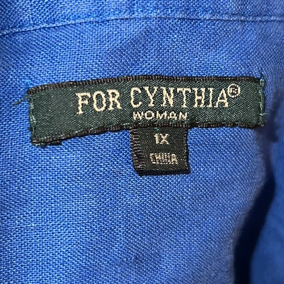 For Cynthia Royal Blue Linen Tunic - Picture 7 of 9